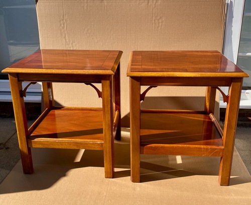 Pair side lamp - tables, with