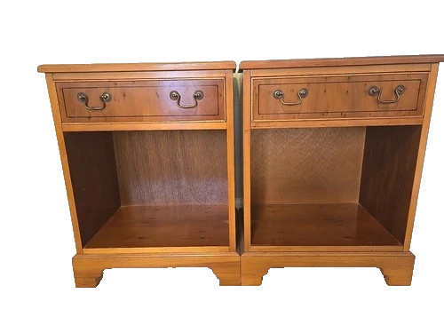 Pair vintage burr yew - yew, wood